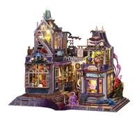 Kit per la casa delle bambole 3D con illuminazione a LED, fai da te Tiny House come fermalibro, set creativo per la decorazione di scaffali e regalo (senza custodia antipolvere