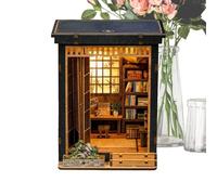 Kit per la casa in miniatura - Decorazione per ufficio in stile giapponese in legno - Set casa libri in miniatura | per adulti collezionisti feste attività familiare progetto weekend soggiorno camera
