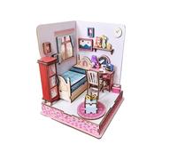 Kit per la casa in miniatura fai da te | Puzzle in legno 3D fai da te da assemblare camera da modellismo - creazione di piccoli pezzi dettagliati, per e adulti, decorazione per ufficio, comodino