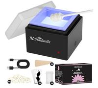 Kit per la ceretta del naso, scaldacera portatile alimentato tramite USB per rimozione peli di naso/orecchio/sopracciglio/barba/labbra, include 50 g di chicchi di cera dura, 6 applicatori, 6