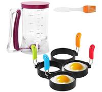 Kit per la colazione con piastra per Blackstone, dispenser per pastella per pancake, 4 anelli per uova e spazzola per olio in silicone, dispenser per cupcake facile da usare per cuocere pancake