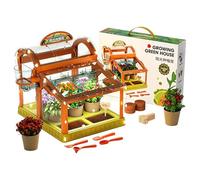 Kit per la coltivazione di piante per bambini, 39 x 29 x 10 cm, set educativo per giardinaggio per ragazzi e ragazze, lampada automatica per irrigazione e crescita, per davanzale della cucina, aule