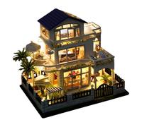 Kit Per La Costruzione Di Piccole Case In Miniatura,Set Di Costruzione 3D Di Casa In Miniatura In Legno Con Luci LED Per Ragazzi | Set Artigianali Fatti A Mano Per Amici Famiglia Ragazzi E Adulti