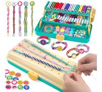 Kit per la Creazione di Braccialetti dell'Amicizia per Ragazze con Scatola, Fai da Te Braccialetti Kit di Arte e Artigianato, Regali di Natale e Compleanno per Bambini di 6-12 Anni Blu