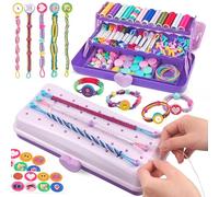 Kit per la Creazione di Braccialetti dell'Amicizia per Ragazze con Scatola, Fai da Te Braccialetti Kit di Arte e Artigianato, Regali di Natale e Compleanno per Bambini di 6-12 Anni Porpora