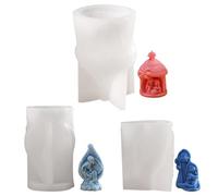 Kit per la creazione di candele, 3 stampi natalizi in silicone flessibile antiaderente fai da te con scena del presepe in resina per candele profumate artigianali