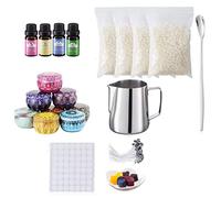 Kit per la creazione di candele fai da te con vaso di cera d'api 50 stoppini adesivi titolare cucchiaio completo per principianti set