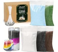 Kit per la creazione di candele in cera di sabbia- 5 Couleurs (Refillable) avec Mèches et Perles de Cire - Décoration pour Fêtes (Halloween, Noël, Mariage, Anniversaire)