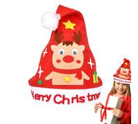 Kit per la creazione di cappelli di Natale, cappello di Natale in stile cartone animato per bambini, forniture di Babbo Natale, set di giocattoli per ragazze, bambini, Pasqua, casa prescolare