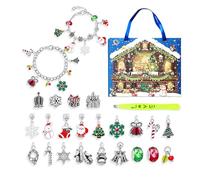 Kit per la creazione di gioielli 2024 per ragazze, calendario natalizio per conto alla rovescia di 24 giorni, calendario ornamentale per creare braccialetti e conto alla rovescia per Natale per le