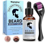 Kit per la Crescita Della Barba,Beard Roller + Olio essenziale, Progettato Per La Crescita Della Barba Maschile, Regalo perfetto per Uomini e Papà(60ml)