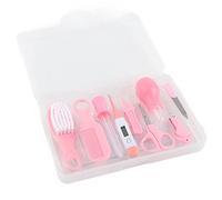 Kit per la cura dei capelli con forbici tagliaunghie per neonati e bambini (Rosa)