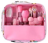 Kit per la cura del bambino 13 pezzi/set di cura del neonato Set essenziale per la cura della salute, accessori essenziali per i viaggi, uso domestico, con borsa per il trasporto (rosa)