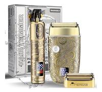 Kit per la cura della barba T Liner Trimmer Rasoio elettrico per gli uomini Zero Gapped Barber Liners Clipper Rasoi calvi con protezioni Testa in lamina Ultra Close Heavy Duty Potente ricaricabile