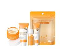 Kit per la cura della pelle, da viaggio, per la cura quotidiana della pelle, con detergente per il viso, toner, protezione solare e crema per il viso, vitamina C, per la cura della pelle, set per