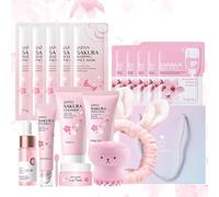 Kit per La Cura Della Pelle Sakura 18 Pezzi,Include Detergente,Crema, Siero,Sier