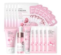 Kit per la Cura della Pelle Sakura 18 Pezzi, Sakura Skincare Set, Sakura Skin Care, Kit Skincare Viso Completo, Skin Care Kit, Prodotti Skincare Viso, Set Skincare Viso Completo per Ragazze e Donne
