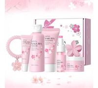 Kit per la Cura della Pelle Sakura 7 Pezzi,Set Skincare Viso Completo per Ragazze e Donne