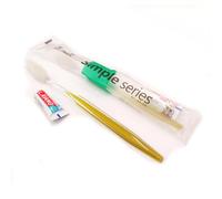 Kit per la cura della protesi dentaria manuale con setole morbide, per hotel, viaggi, campeggio, escursionismo, ospedale, portatile, comodo, confezione da 50 (dorato)