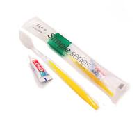 Kit per la cura della protesi dentaria manuale con setole morbide, per hotel, viaggi, campeggio, escursionismo, ospedale, portatile, comodo, confezione da 50 (giallo)