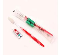 Kit per la cura della protesi dentaria manuale con setole morbide, per hotel, viaggi, campeggio, escursionismo, ospedale, portatile, comodo, confezione da 50 (rosso)