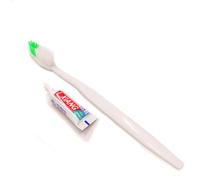 Kit per la cura della protesi dentaria manuale con setole morbide, per hotel, viaggi, campeggio, escursionismo, ospedale, portatile, comodo, confezione da 50 (bianco)