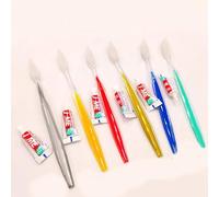 Kit per la cura della protesi dentaria manuale usa e getta per adulti, con setole morbide, per hotel, viaggi, campeggio, escursionismo, ospedale (50)