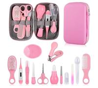 Kit per la cura della salute e la cura dei bambini, set di sicurezza per bambini con spazzola per capelli, pettine, tagliaunghie, kit essenziale per neonati e ragazzi (rosa 18 in 1)