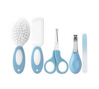 Kit per la cura della sicurezza dei neonati, set per la cura della sicurezza dei bambini, con spazzola per capelli, pettine, tagliaunghie, essenziale per neonati, 5 pezzi, blu