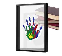 Kit per la famiglia con impronte a mano, kit di impronte a mano, cornice trasparente per impronte della mano della famiglia, cornice per foto trasparente, decorazione per ufficio a casa, per la scuola