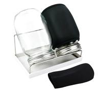 Kit per la germinazione dei barattoli, e acciaio inossidabile, 21,3 x 13,2 x 16,5 cm, 500 g, set completo con coperchio a rete, supporto e protezione per la luce, per coltivare germogli freschi