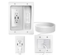Kit per la gestione dei cavi a parete con piastra a muro a pennello, presa CA e porta USB-a