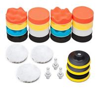 Kit per la lucidatura dell'auto da 25 pezzi, disco abrasivo in spugna da 75 mm, punta per trapano, tampone lucidante con adattatore M10