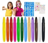 Kit per la pittura del viso per bambini, 12 colori, a base d'acqua, lavabile, per bambini, per compleanno, Halloween, giorno del Ringraziamento, trucco cosplay, regali per bambini/bambini
