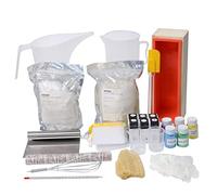 Kit per la produzione di sapone a caldo per adulti principianti, per sciogliere e versare il sapone, tra cui stampo rettangolare in silicone da 1200 ml, base per sapone bianco, ecc. 33 strumenti