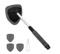 Kit per la pulizia dei finestrini dell'auto, Detergente per Parabrezza Retrattile con 3 cuscinetti in microfibra, 1 Flaconi Spray, strumento multifunzionale espandibile per la pulizia del parabrezza
