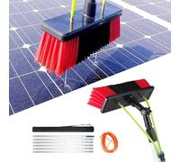 Kit per la Pulizia dei Pannelli solari - Asta telescopica alimentata ad Acqua e Spazzola per la Pulizia delle finestre Esterne, Ideale per la Manutenzione dei Pannelli fotovoltaici e dei Fin