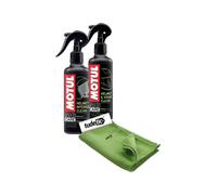Kit per la pulizia del casco e della visiera + detergente e disinfettante per in