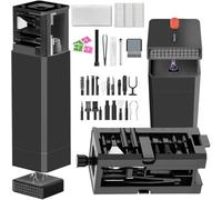 Kit per la pulizia del telefono con pulitore per porta di ricarica, pennino, schermo e spazzola per altoparlanti, per iPhone, Samsung, AirPods, MacBook, laptop, PC, tastiera, iPad (nero, con stucco e