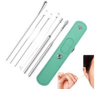 Kit per la pulizia delle orecchie,Kit professionale per la pulizia delle | orecchie con custodia in PU | Rimozione del cerume, strumento per la per adulti e bambini, regalo di fam