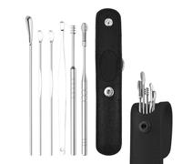 Kit Per La Pulizia Delle Orecchie - Strumenti Per Cera In Acciaio Inossidabile, Set Per L'igiene Professionale | Strumenti Per La Cura Portatili, Design Del Meccanismo Di Rimozione Della Curva