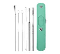 Kit Per La Pulizia Delle Orecchie - Strumenti Per Cera In Acciaio Inossidabile, Set Per L'igiene Professionale | Strumenti Per La Cura Portatili, Design Del Meccanismo Di Rimozione Della Curva