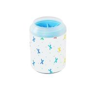 Kit per la pulizia delle zampe degli animali domestici con fiocco colorato arcobaleno riutilizzabile con setole morbide in silicone per cani e razze di gatti di taglia piccola e media