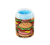Kit per la pulizia delle zampe dei cartoni animati per hamburger, riutilizzabile, con setole morbide in silicone, adatto per cani di taglia piccola, media e grande