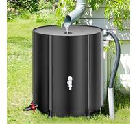 Kit per la raccolta dell'acqua piovana pieghevole con rubinetto e coperchio, soluzione ecologica per la raccolta e lo stoccaggio dell'acqua piovana per uso esterno in giardino, design portatile e