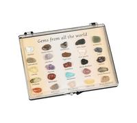 Kit per la raccolta di pietre preziose - Scatola di minerali di rocce naturali, giocattolo didattico, campioni di cristalli colorati, giocattolo didattico | Pietre grezze educative per bambini Complea