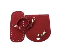 Kit per la realizzazione di borse fai da te, 3 pezzi/set borsa a tracolla in similpelle con tracolla inferiore for borsa a tracolla intrecciata for cucito a mano, tutti i materiali fatti a mano(Red Se
