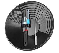 Kit per la ricerca dell'oro da 5 pezzi, efficiente padella per l'oro nero a 3 scanalature per l'estrazione mineraria, attrezzatura completa per la prospezione con pala e strumenti per hobbisti (nero)