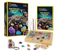 Kit per la ricerca di pietre semipreziose National Geographic per bambini - 15 gemme