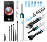 Kit Per La Rimozione Del Cerume Visivo Hd,Pixel Da 3000W,Lunghezza Focale Da 1,4-2Cm,Pulizia Dell'orecchio Direzionale A 360°,App Di Visualizzazione,Con 3 Accessori Di Ispezione,Set Da 8 White